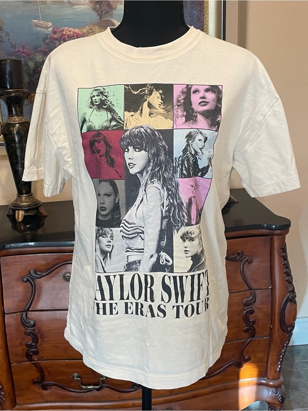 Taylor Swift Cream Eras Tour Graphic Tee Shirt